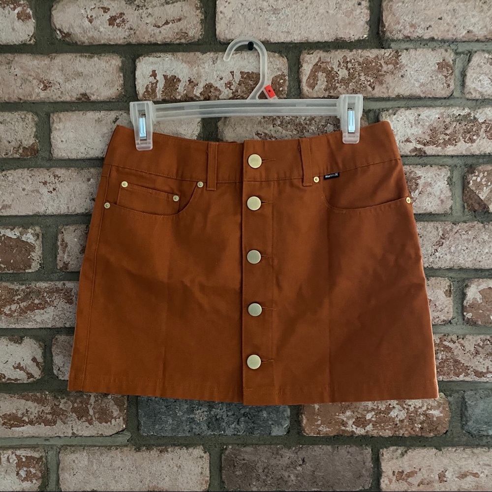 NWT Rust Colored Hurley Button Up Skirt - Picture 3 of 9